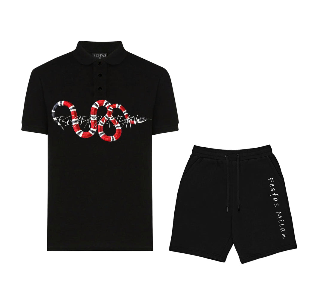 FesFas Snake-print Polo Shirt | Men | Black