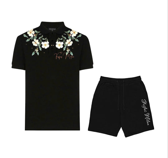 FesFas Floral-print Polo Shirt | Men | Black