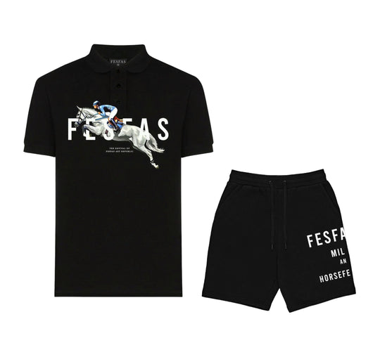FesFas Horse-print Polo Shirt | Men | Black