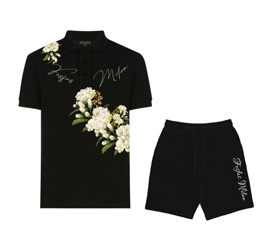FesFas Floral-print Polo Shirt | Men | Black
