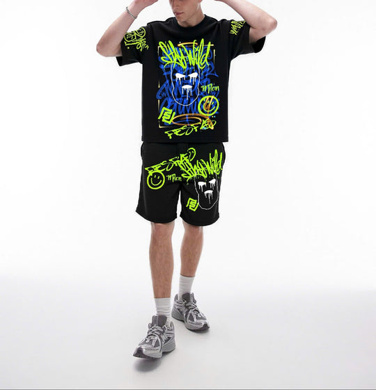 FesFas graphic-print T-shirt Set | Black | Men