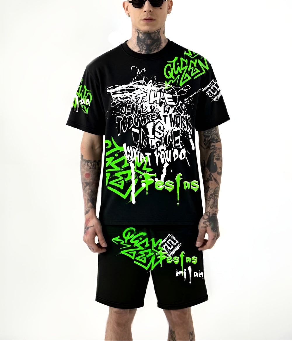 FesFas graphic-print T-shirt Set | Black | Men