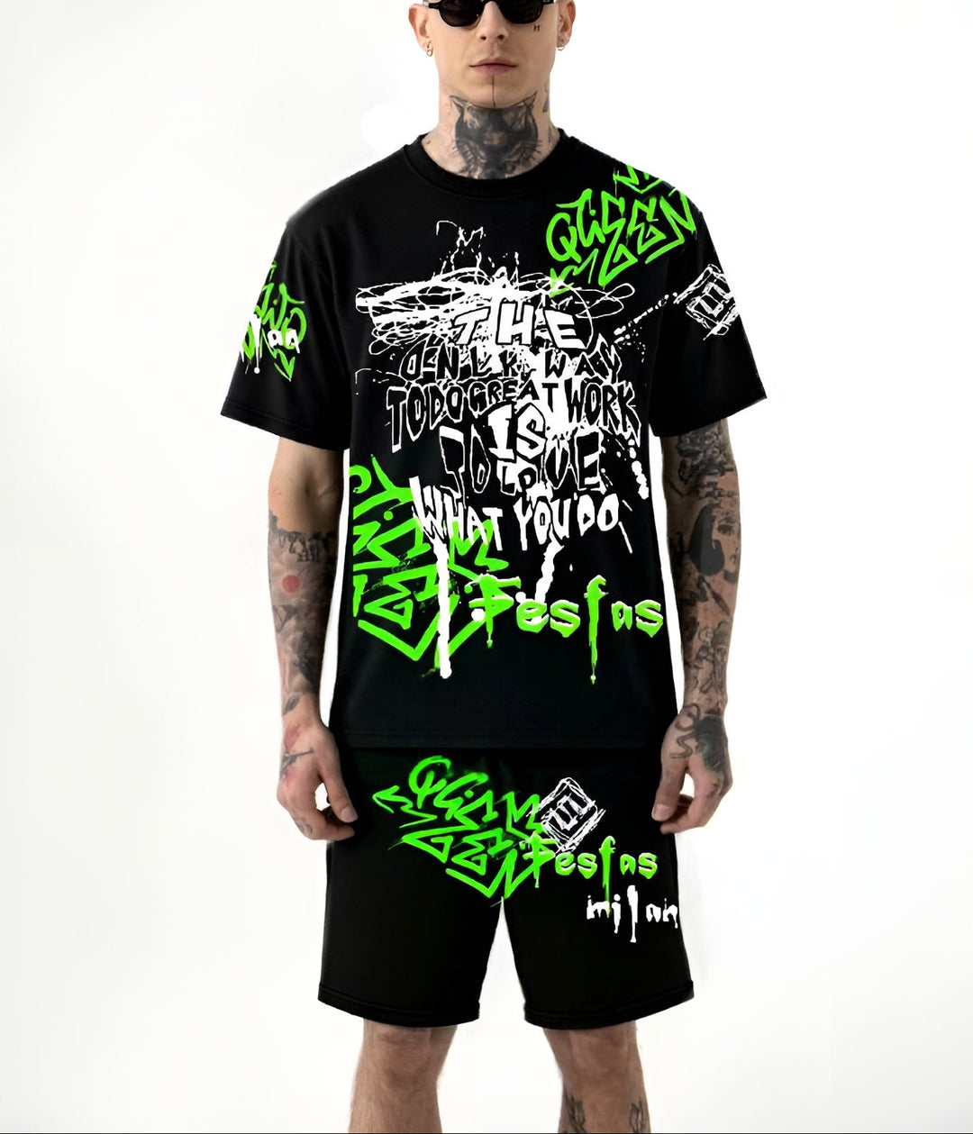FesFas graphic-print T-shirt Set | Black | Men