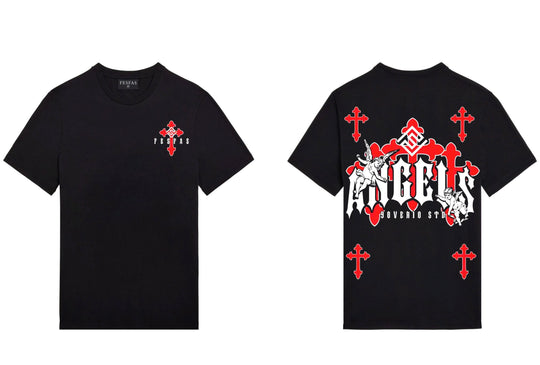 FesFas red cross-print T-shirt | Black | Men