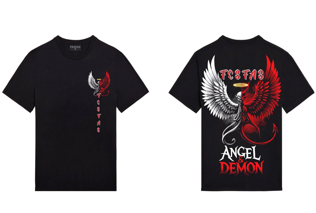 FesFas devil wings-print T-shirt | Black | Men