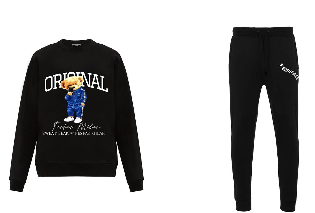 FesFas Bear-print Sweatshirt Set | Black | Men