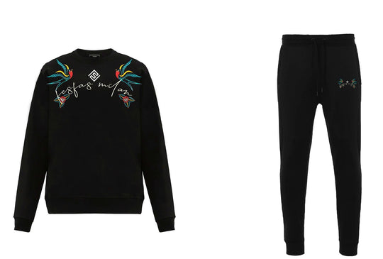 FesFas Graphic-print Sweatshirt Set | Black | Men