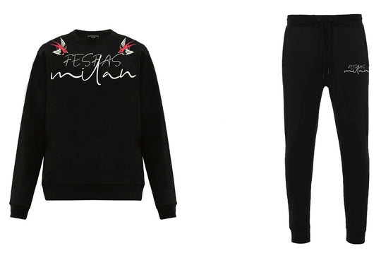FesFas Graphic-print Sweatshirt Set | Black | Men