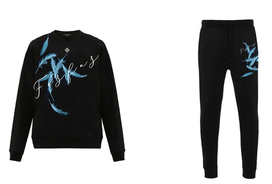 FesFas Feathers-print Sweatshirt Set | Black | Men