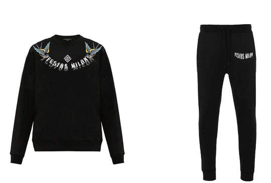 FesFas Graphic-print Sweatshirt Set | Black | Men