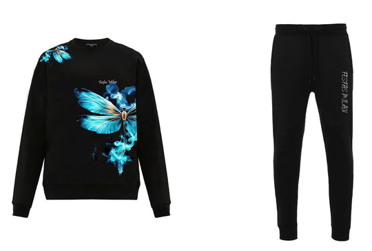 FesFas Dragonfly-print Sweatshirt Set | Black | Men