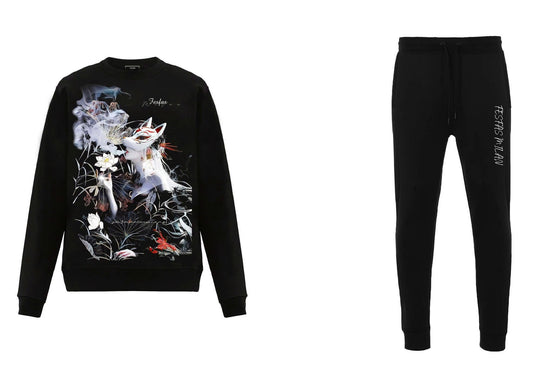 FesFas Tattoo-print Sweatshirt Set | Black | Men