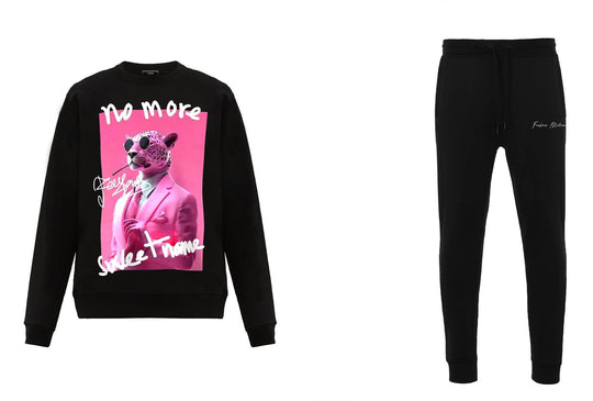 FesFas Panther-print Sweatshirt Set | Black | Men