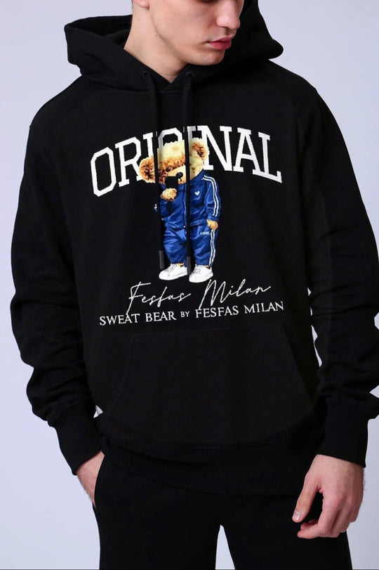 FesFas Bear-print Hoodie Set | Black | Men