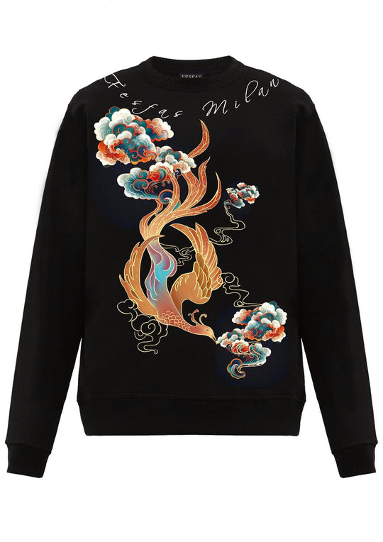 FesFas Phoenix-print Sweatshirt | Black | Men