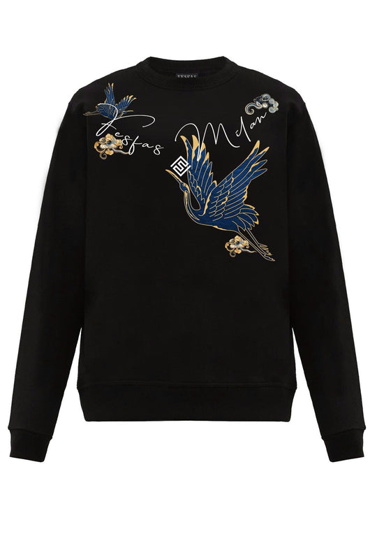 FesFas crane-print Sweatshirt | Black | Men