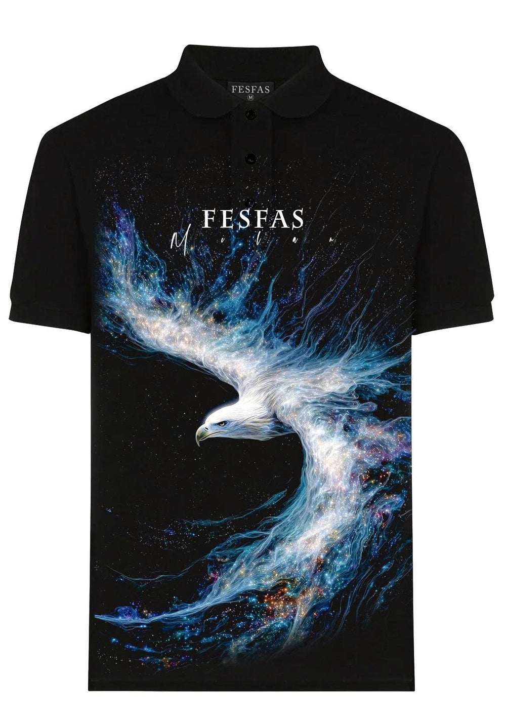 FesFas blue eagle-print Polo Shirt