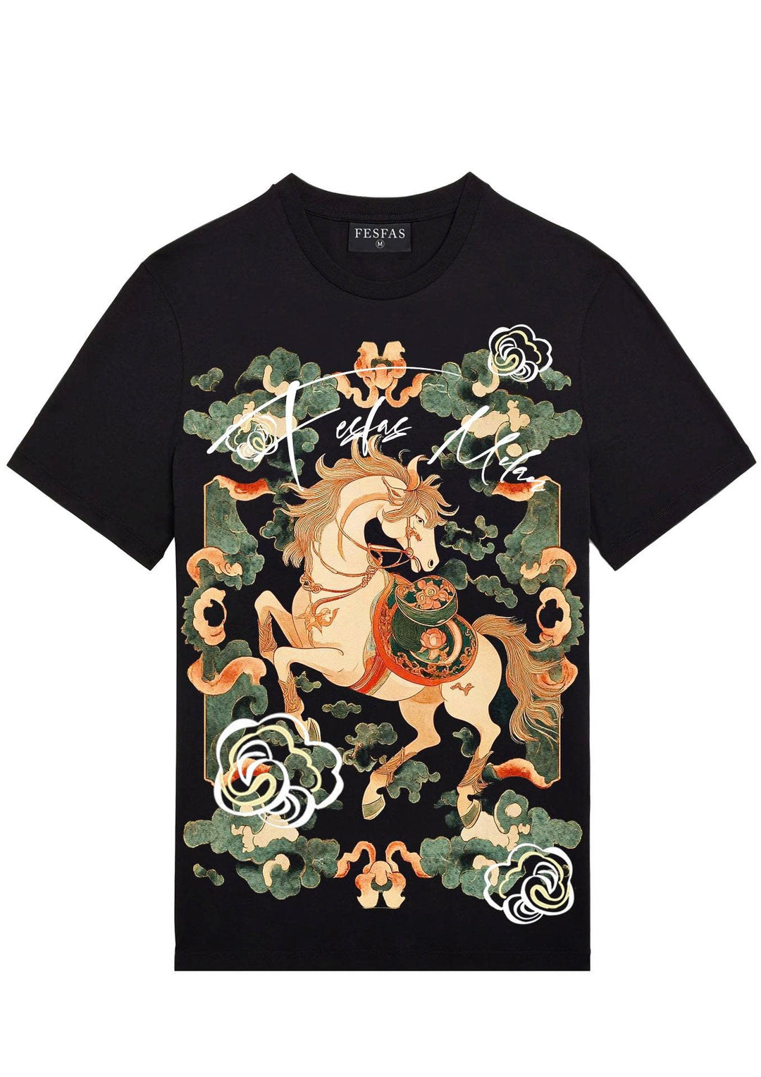 FesFas cloud horse-print T-shirt | Black | Men