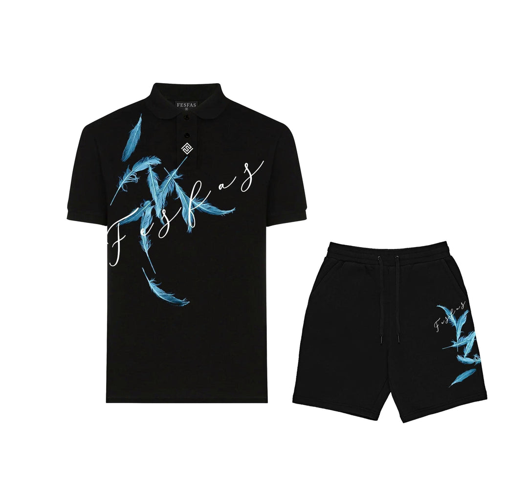 FesFas Feather-print Polo Shirt | Men | Black