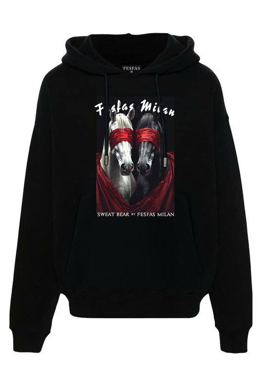 FesFas horse-print Hoodie | Black | Men