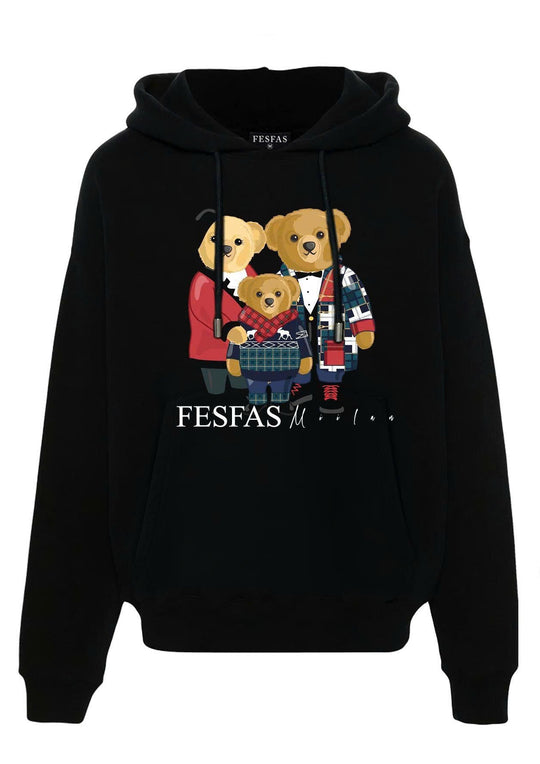 FesFas family bear-print Hoodie | Black | Men