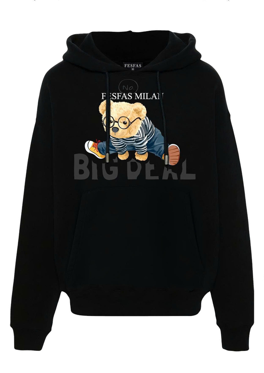 FesFas striped bear-print Hoodie | Black | Men