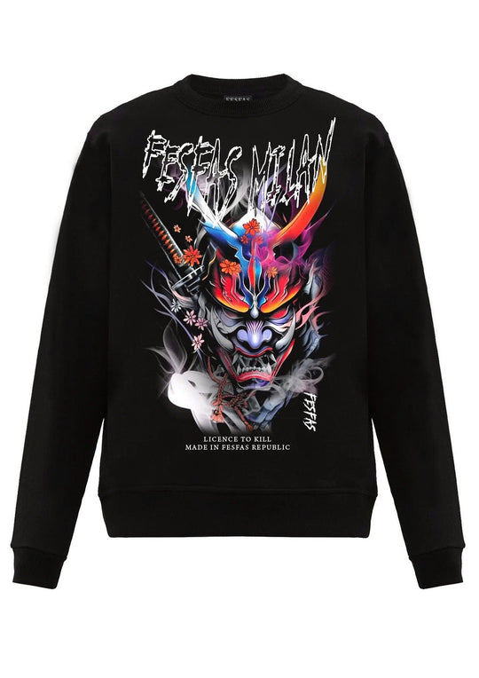 FesFas samurai-print Sweatshirt | Black | Men