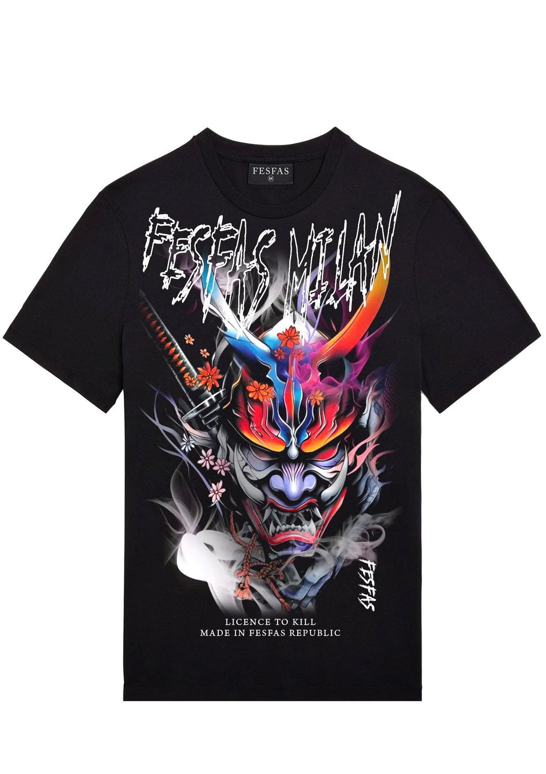 FesFas oni mask-print T-shirt | Black | Men