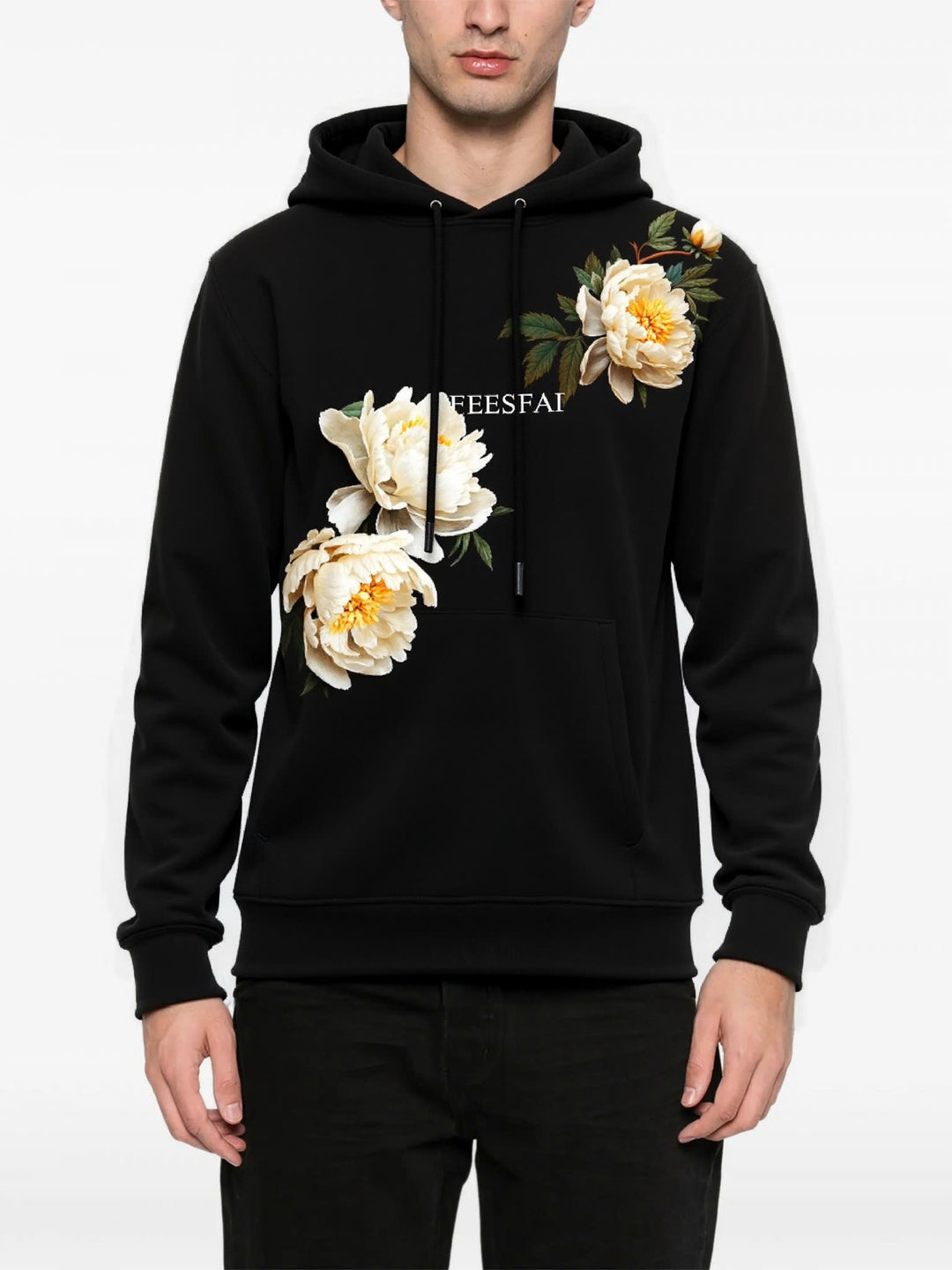 FesFas Flower-print Hoodie | Black | Men