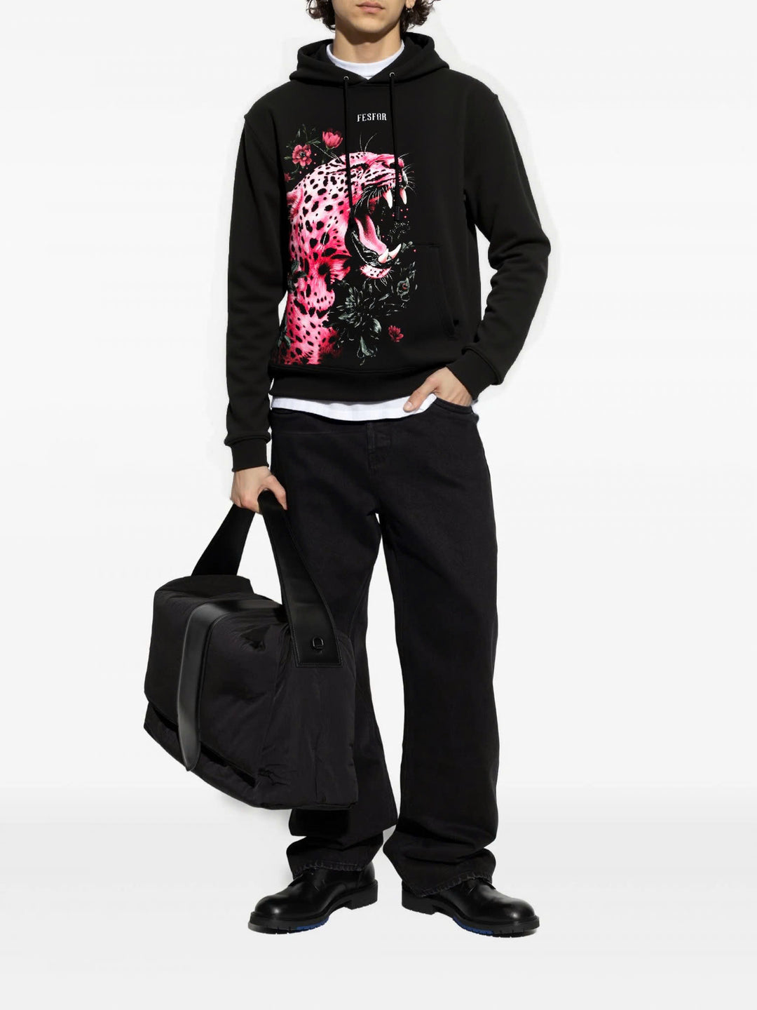 FesFas jaguar-print Hoodie | Black | Men
