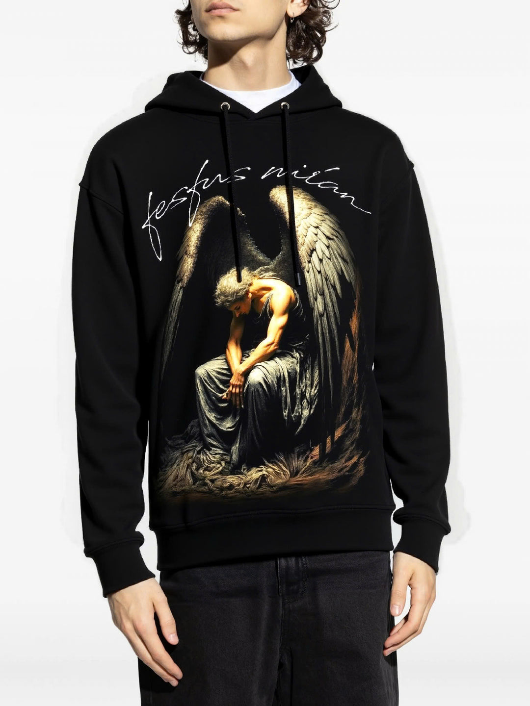FesFas Fallen Angel-print Hoodie | Black | Men