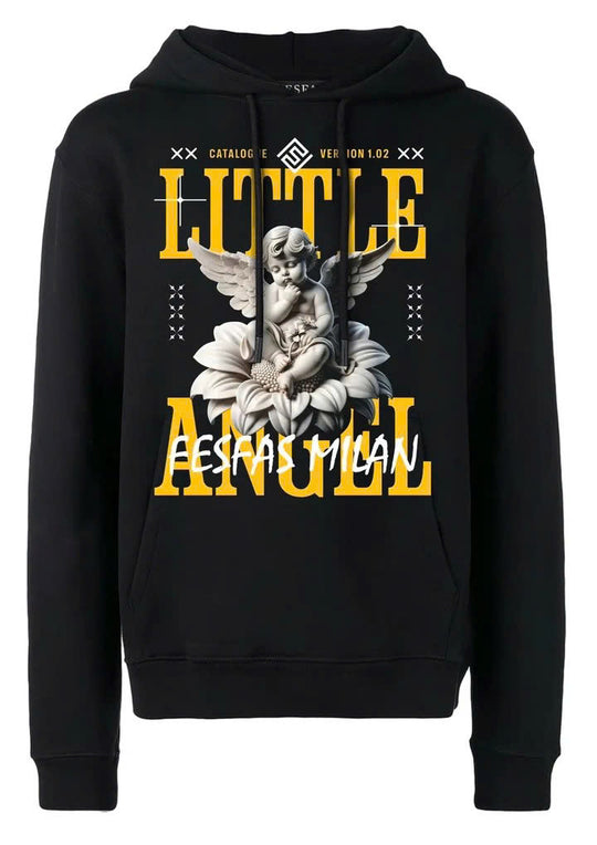 FesFas Angel-print Hoodie | Black | Men
