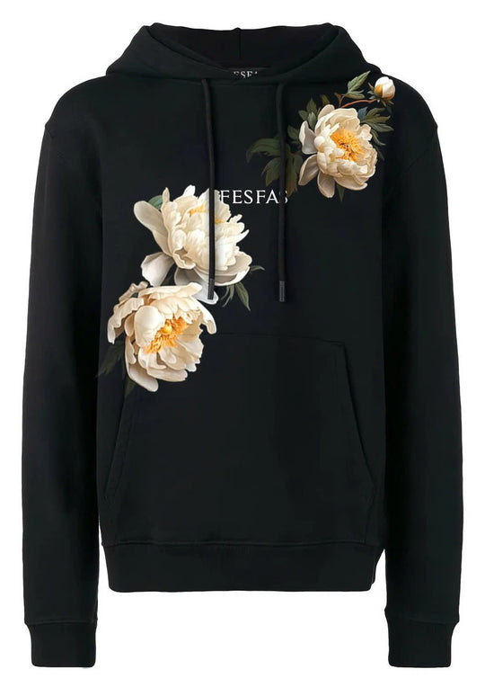FesFas Flower-print Hoodie | Black | Men