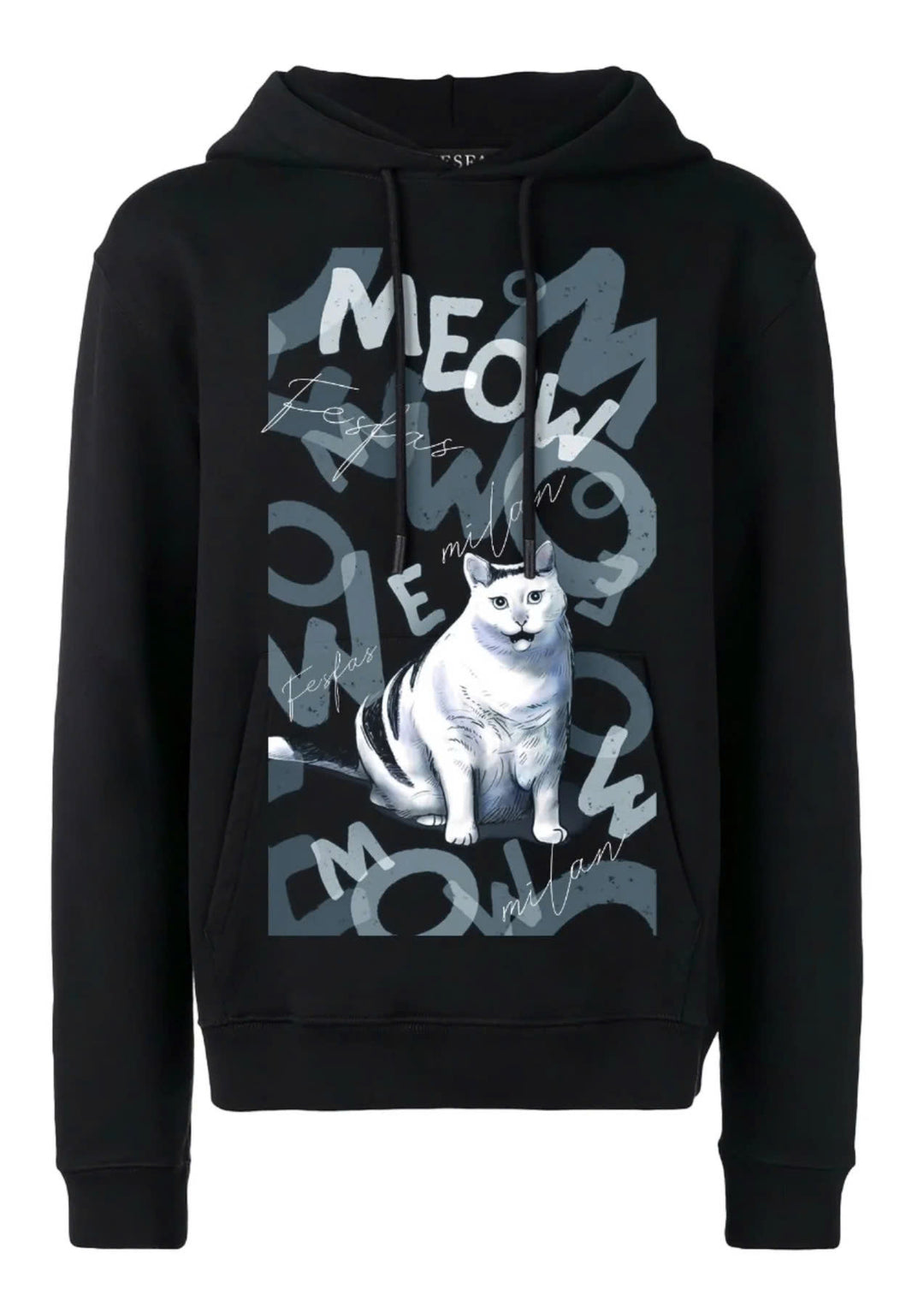 FesFas Cat-print Hoodie | Black | Men