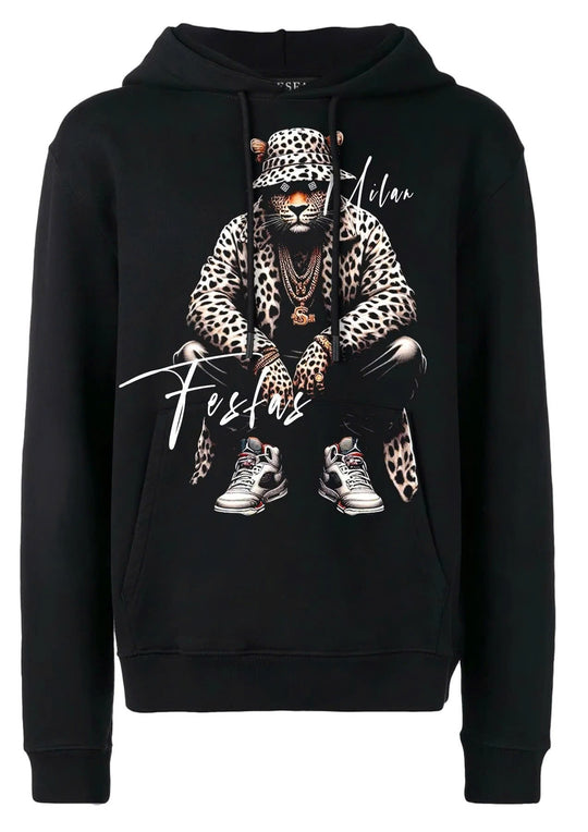 FesFas leopard-print Hoodie | Black | Men