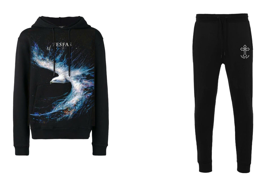 FesFas eagle-print Hoodie Set | Black | Men