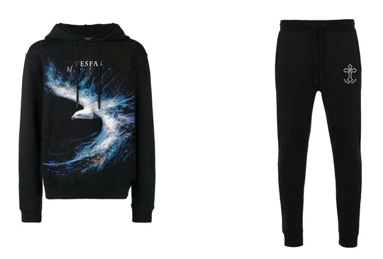 FesFas eagle-print Hoodie Set | Black | Men