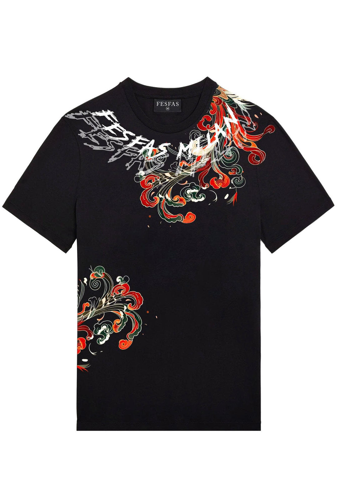 FesFas phoenix tail-print T-shirt | Black | Men