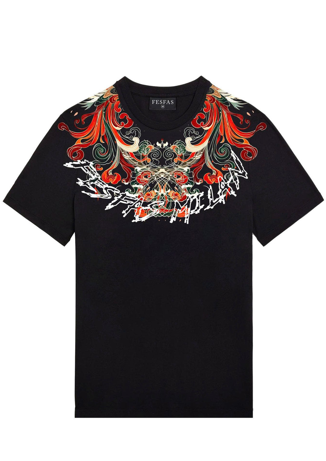 FesFas phoenix tail-print T-shirt | Black | Men
