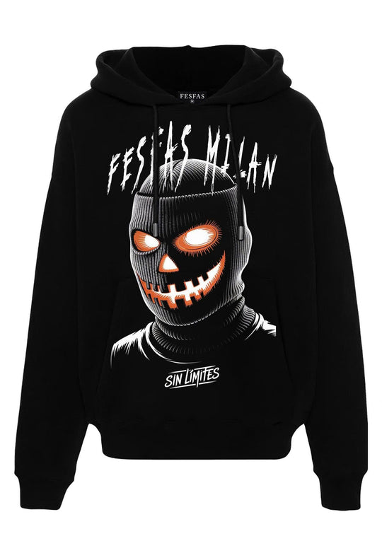 FesFas pumpkin mask-print Hoodie | Black | Men