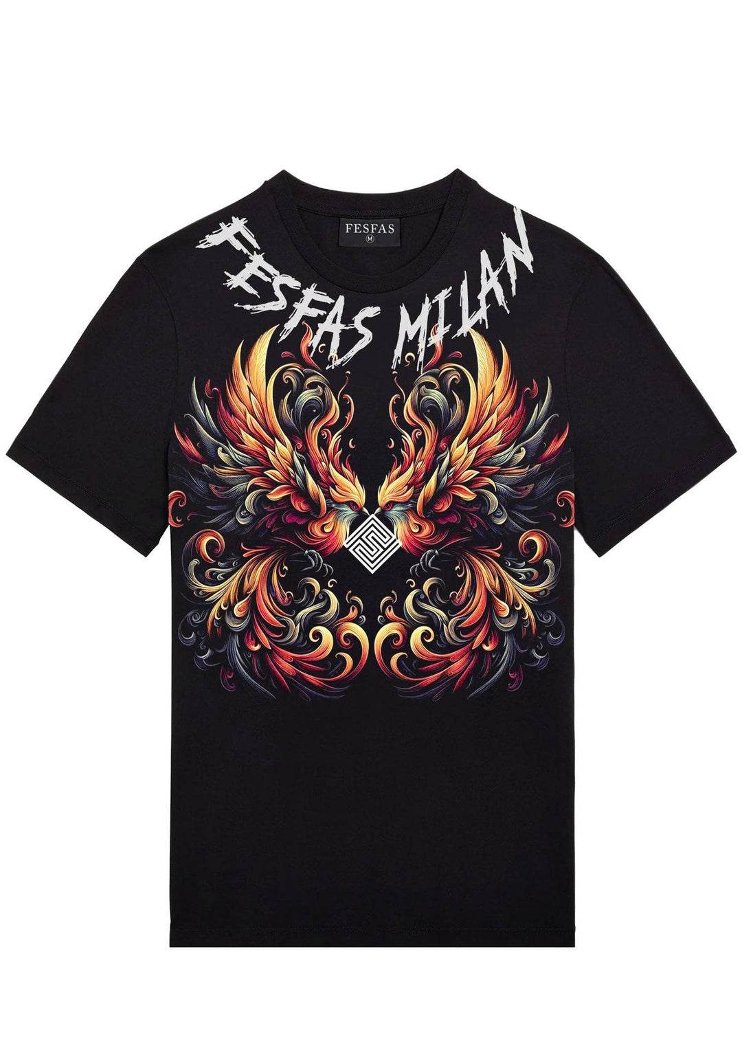 FesFas flame phoenix-print T-shirt | Black | Men