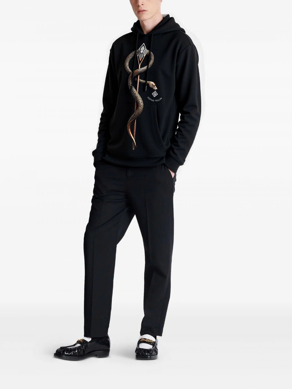 FesFas snake-print Hoodie | Black | Men