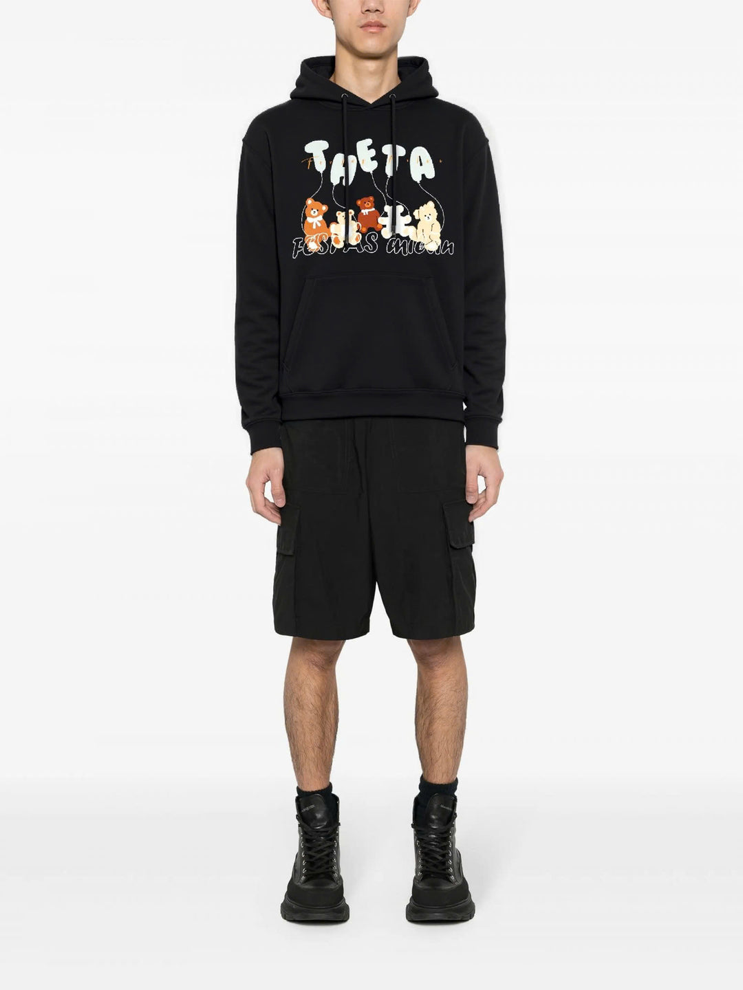 FesFas teddy bear-print Hoodie | Black | Men