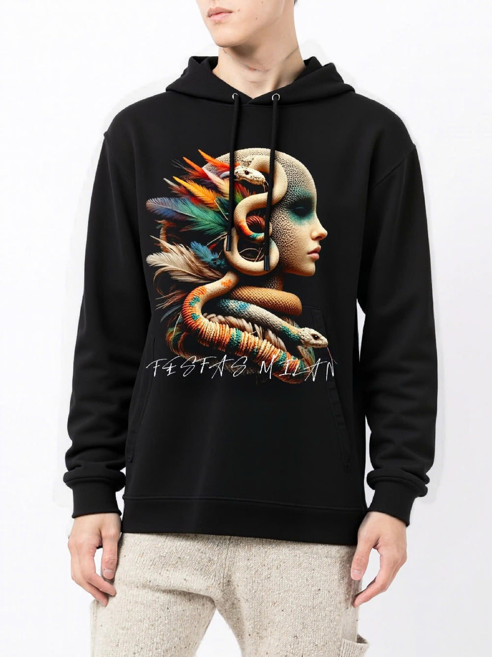 FesFas snake-print Hoodie | Black | Men