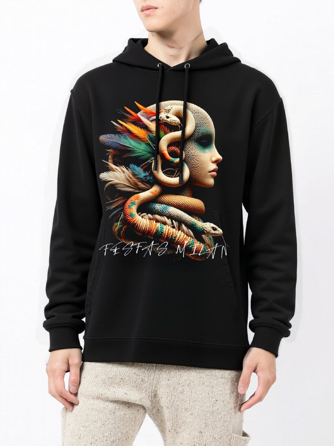 FesFas snake-print Hoodie | Black | Men