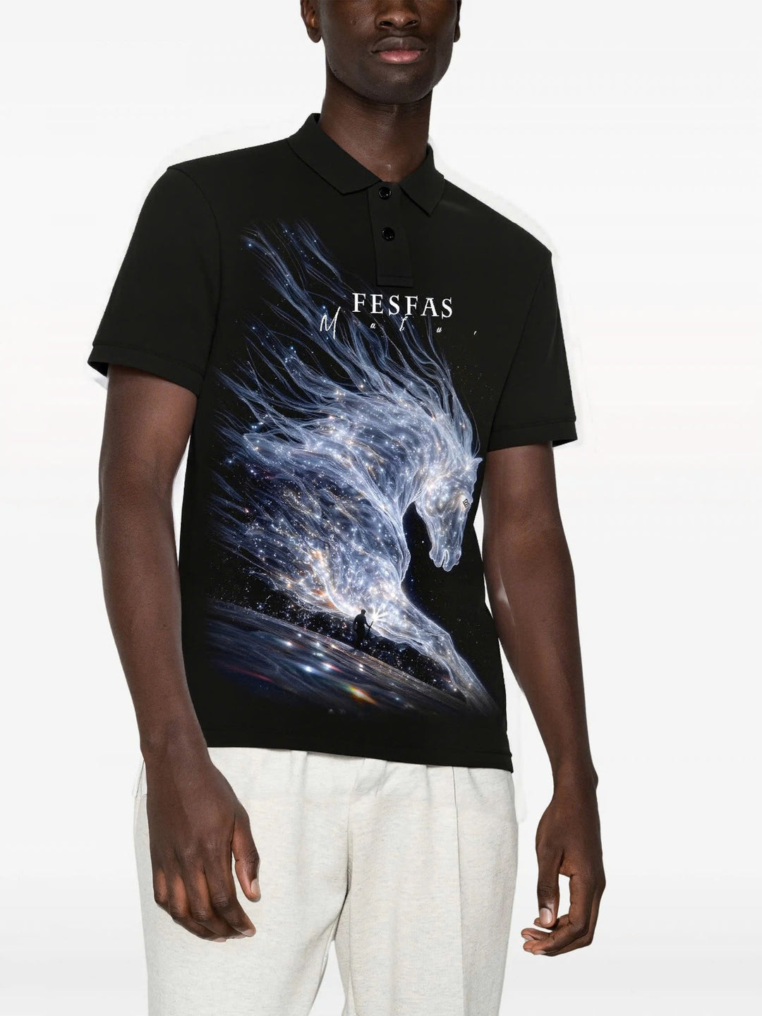 FesFas light horse-print Polo Shirt | Men | Black