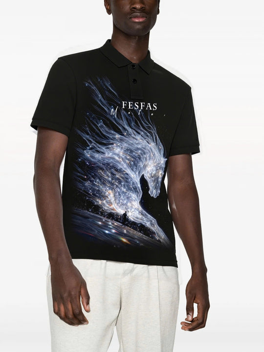 FesFas light horse-print Polo Shirt | Men | Black