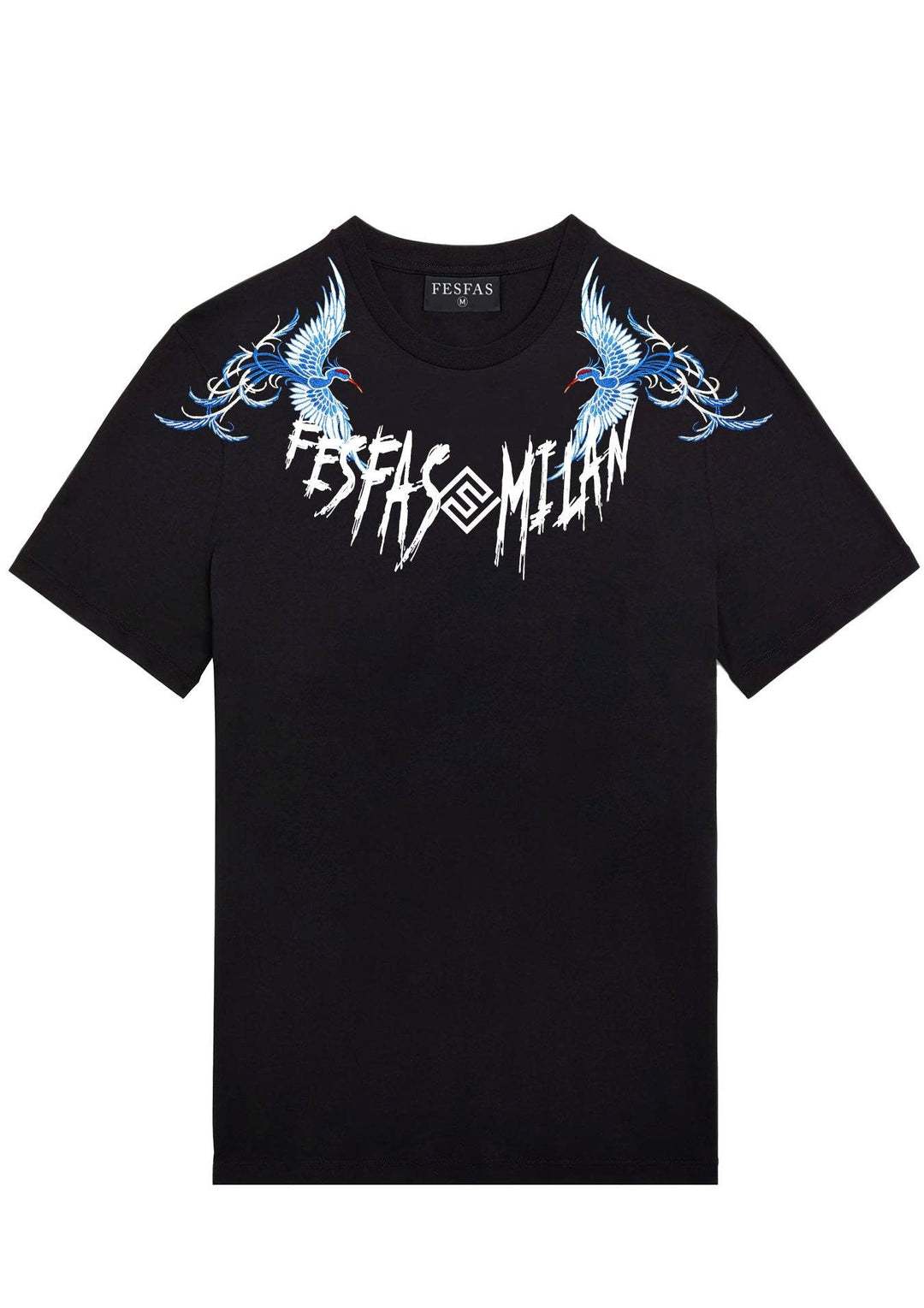 FesFas blue phoenix-print T-shirt | Black | Men