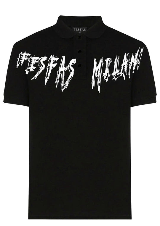 FesFas graphic-print Polo Shirt | Men | Black