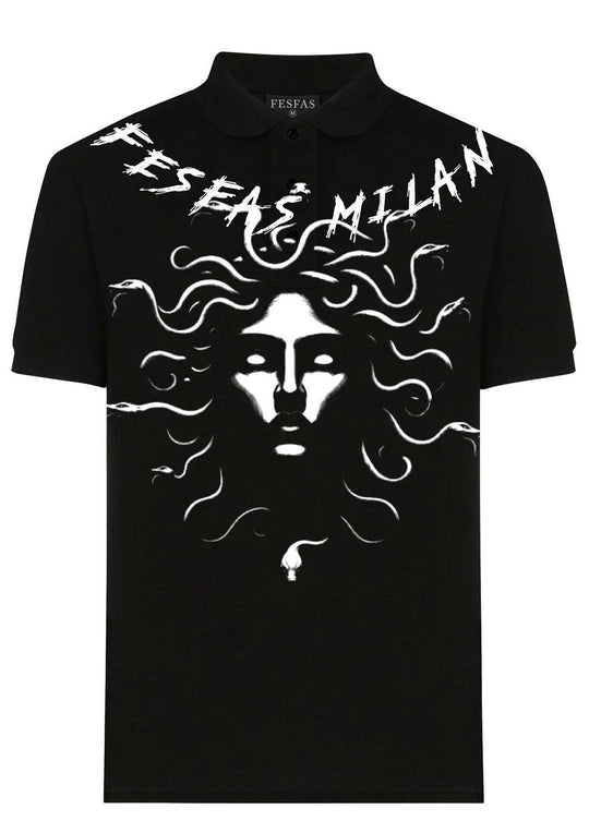 FesFas medusa-print Polo Shirt | Men | Black